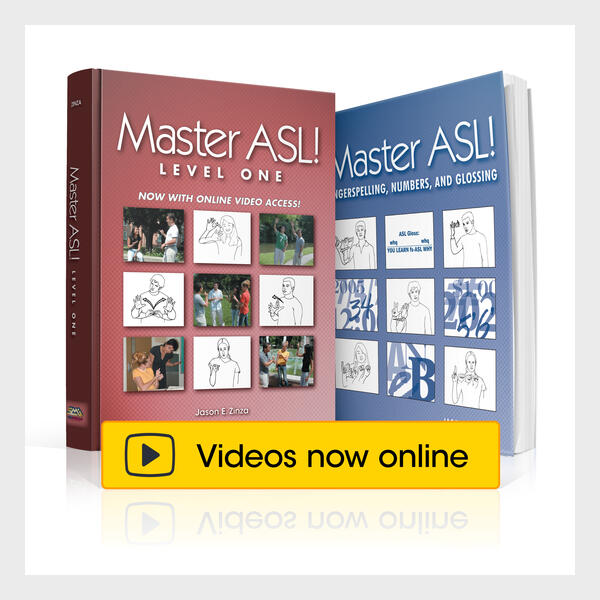Master ASL! Level One Package; Textbook, Student Companion & 1-year free online access to the interactive vocabulary and over 1000 videos from the DVD